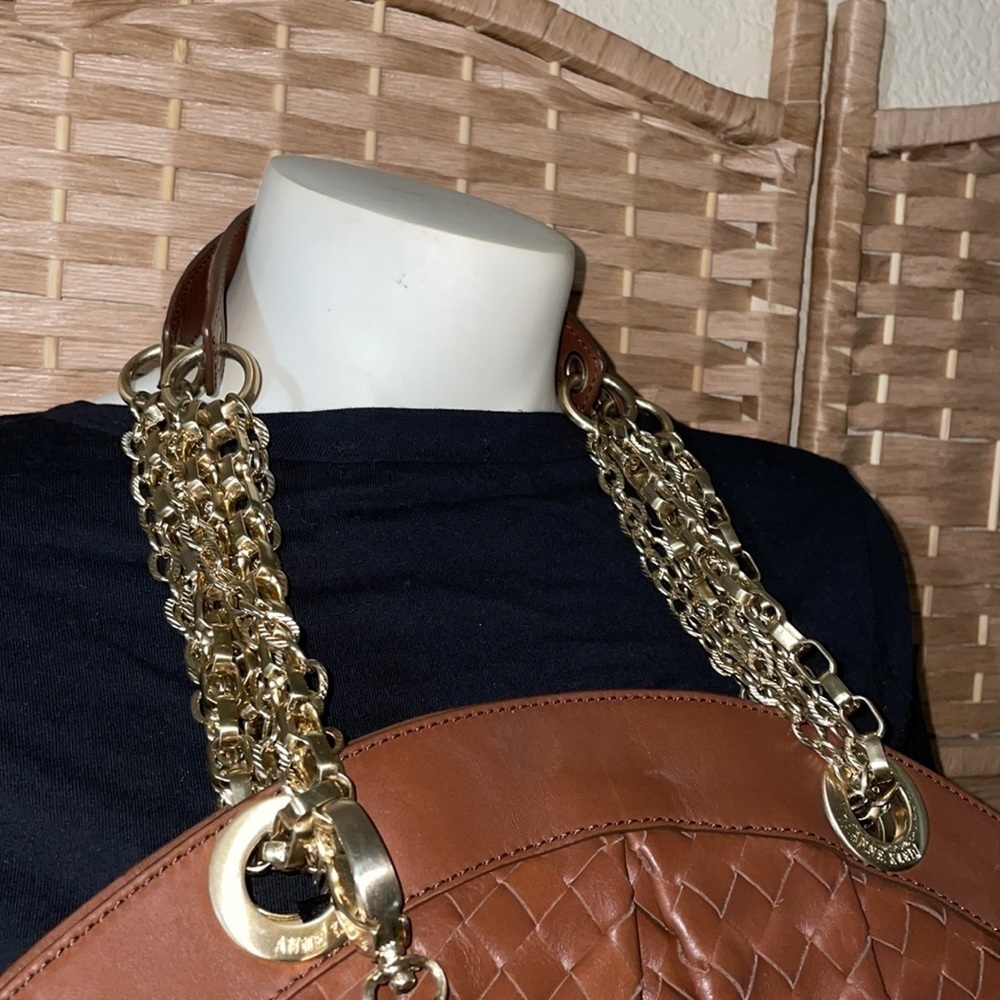 Anne Klein Bag Genuine Leather Purse Chain Shoulder Strap Bag Authentic Like NEW - Picture 3 of 15